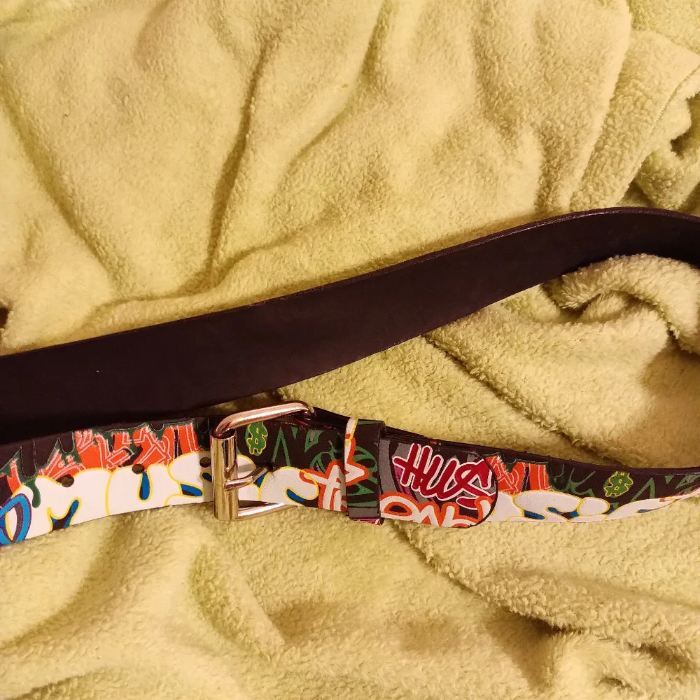 Size 36 Graffiti Street Art Vegan belt.